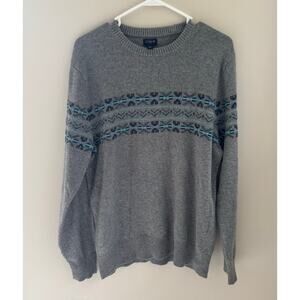 J. Crew Men's Fair Isle Winter Sweater Lambswool Blend Size M